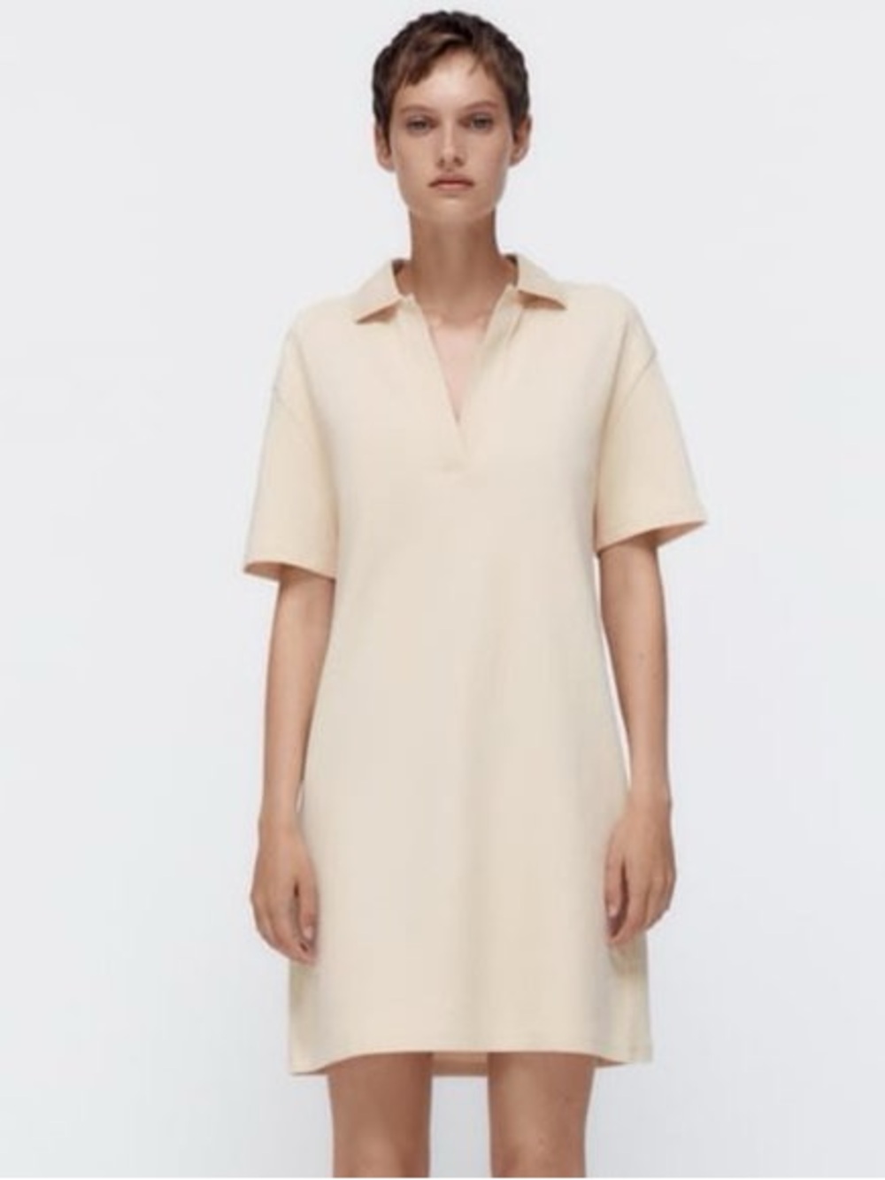Zara Cream Polo Shift Dress